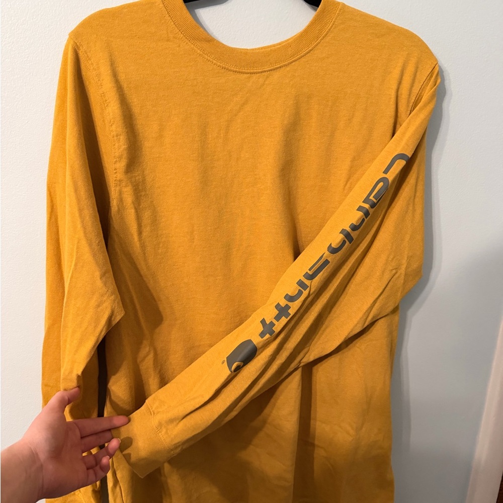Mustard Long Sleeve Shirt with Sleeve Print